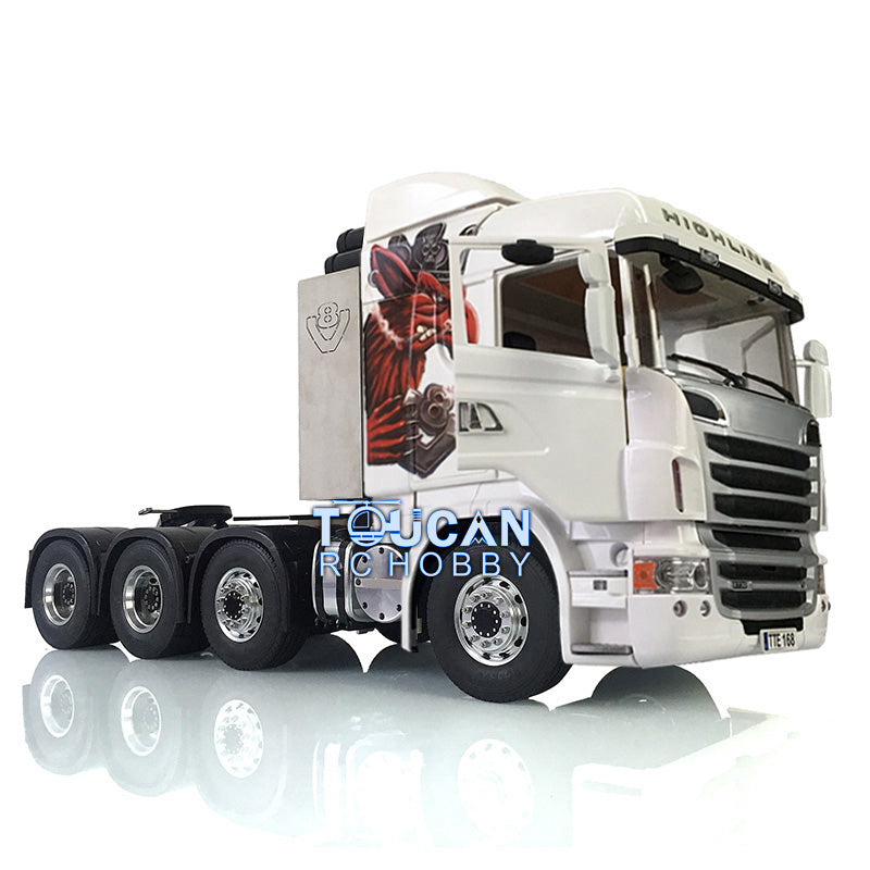 1/14 RC LESU Metal 8*8 Axles Chassis Scania Tractor Truck Hercules Gripen Cabin Painted 2Speed Gearbox Lock Differential Servo