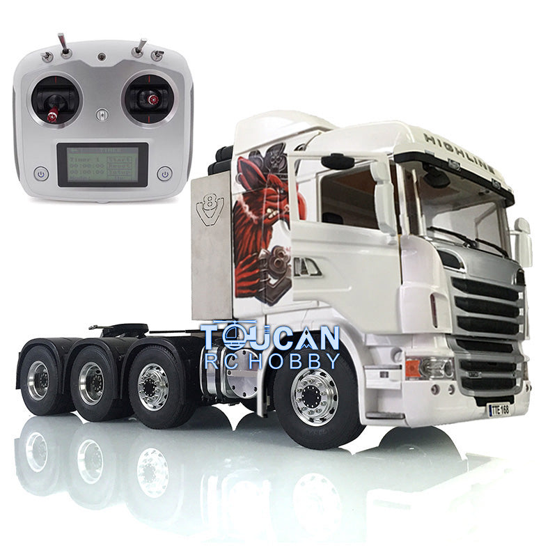 1/14 RC LESU Metal 8*8 Axles Chassis Scania Tractor Truck Hercules Gripen Cabin Painted 2Speed Gearbox Lock Differential Servo