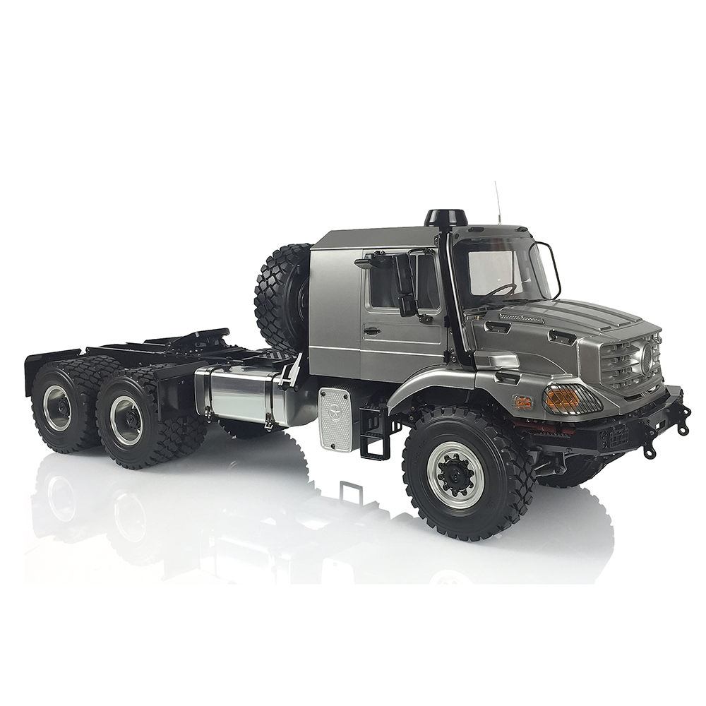 26.5Inches JDM 1/14 Metal 6X6 Remote Control Off Road Tractor Truck 2Speed Gearbox Differential Axles Metal Chassis No Battery