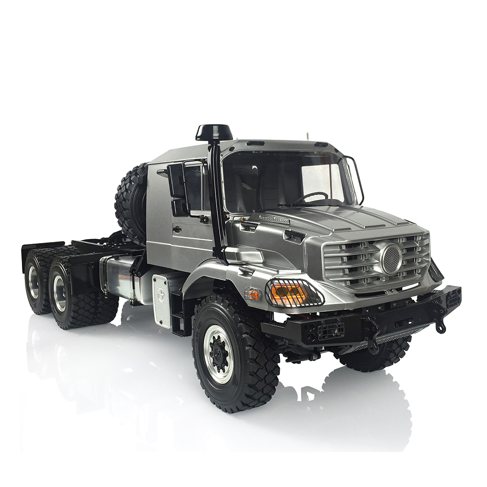 26.5Inches JDM 1/14 Metal 6X6 Remote Control Off Road Tractor Truck 2Speed Gearbox Differential Axles Metal Chassis No Battery