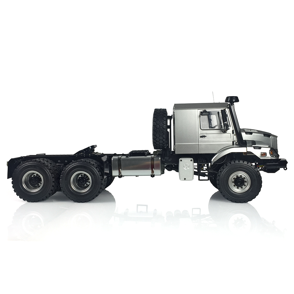 26.5Inches JDM 1/14 Metal 6X6 Remote Control Off Road Tractor Truck 2Speed Gearbox Differential Axles Metal Chassis No Battery