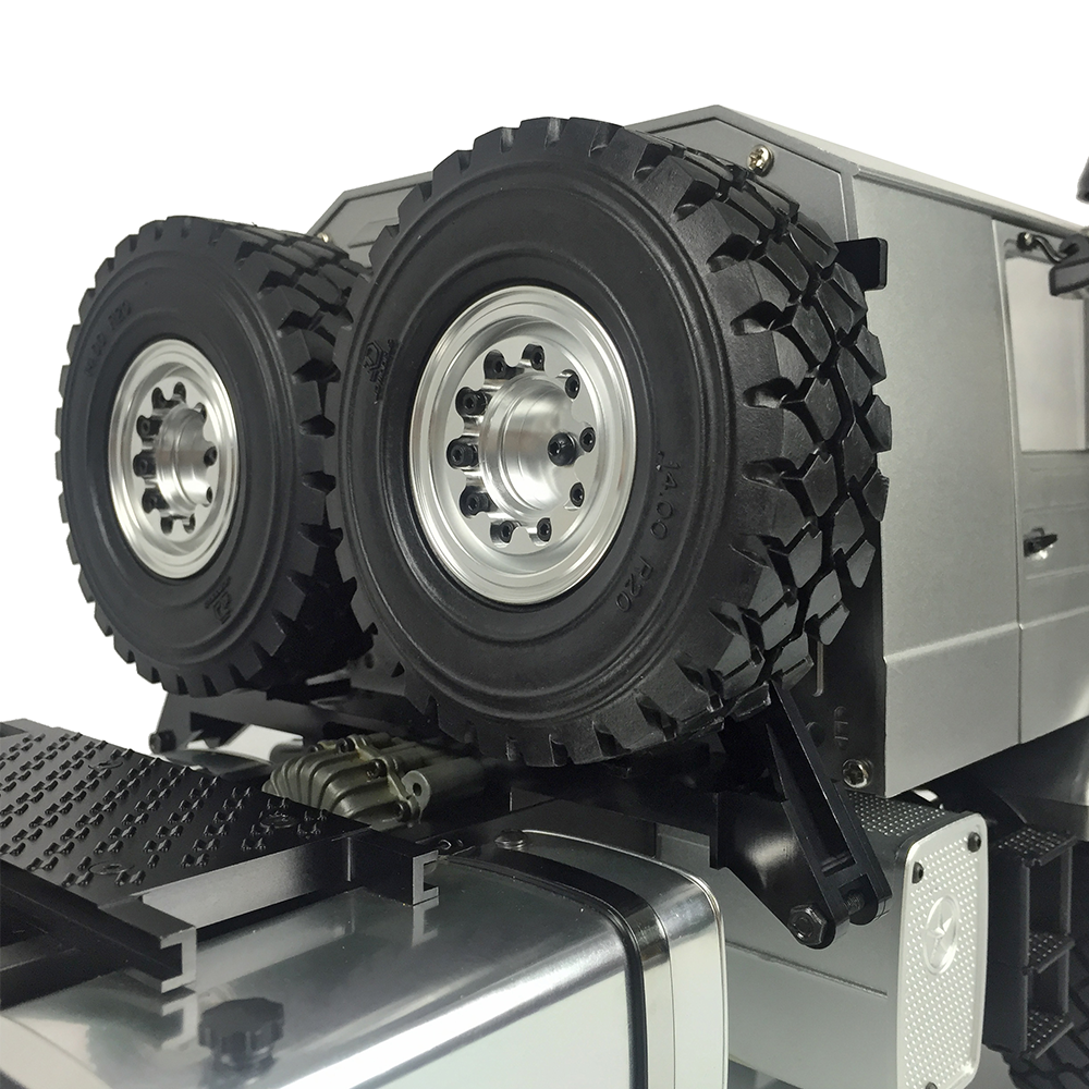 26.5Inches JDM 1/14 Metal 6X6 Remote Control Off Road Tractor Truck 2Speed Gearbox Differential Axles Metal Chassis No Battery