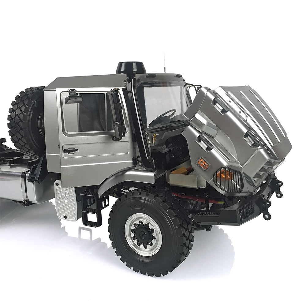 26.5Inches JDM 1/14 Metal 6X6 Remote Control Off Road Tractor Truck 2Speed Gearbox Differential Axles Metal Chassis No Battery