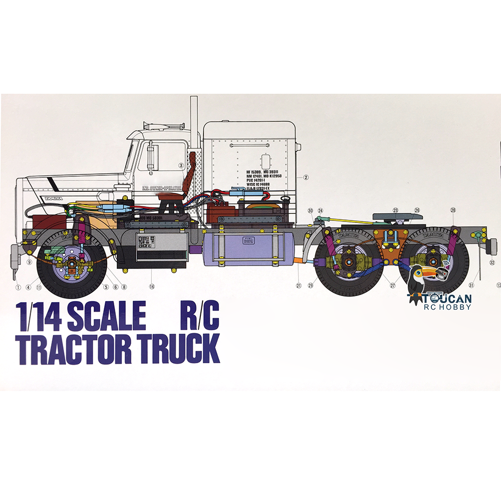 TAMIYA 1/14 Scale 6x4 56301 RC Tractor Truck Model KIT 540 Motor
