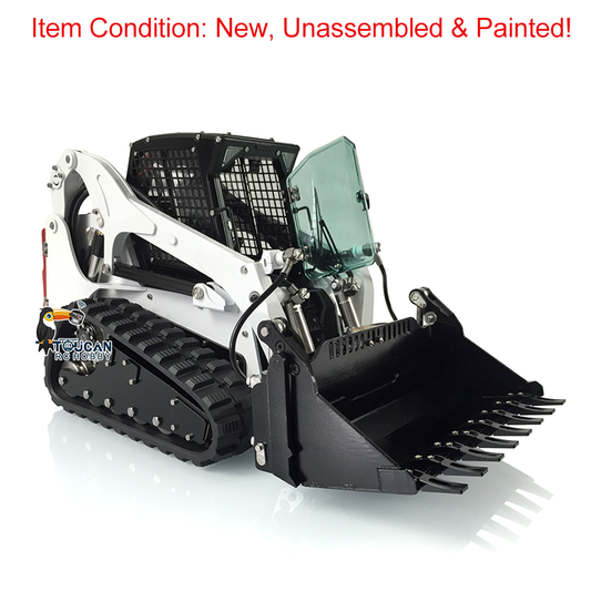 LESU 1/14 Metal RC Hydraulic Aoue-LT5 Tracked Skid-Steer Loader DIY Model Lights