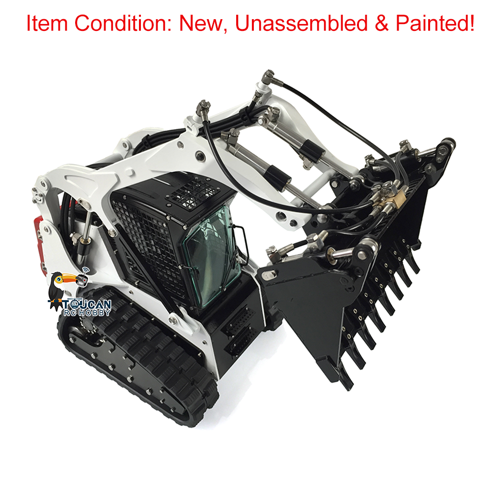 LESU 1/14 Metal RC Hydraulic Aoue-LT5 Tracked Skid-Steer Loader DIY Model Lights