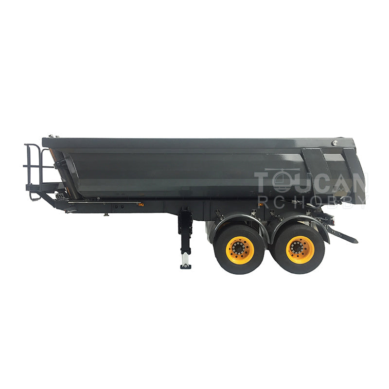 LESU 1/14 Metal Bucket U Type Hopper Hydraulic Semi RC Trailer Truck DIY Cars Model Dumper ESC Oil Tank Electric Legs TAMIIYA