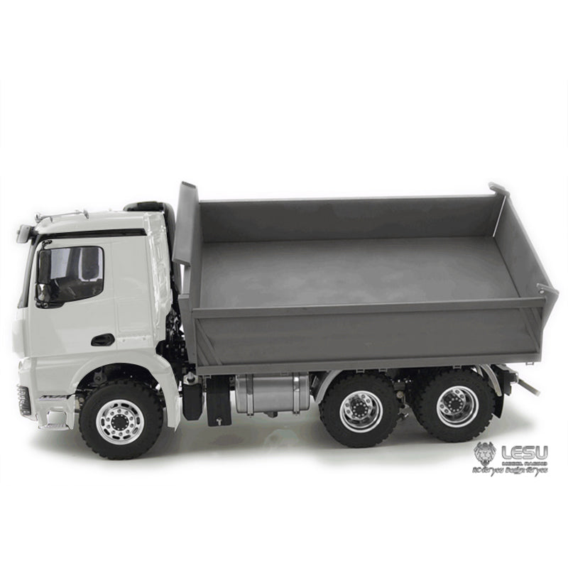 LESU 1/14 Scale 3348 3 Axles 6*6 Remote Controlled Dumper Truck CarsMotor Servo ECS Sound and Light System Cabin