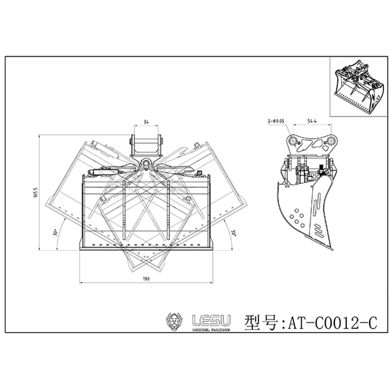 Stainless Steel Sieve Wash Bucket for LESU 1/14 ET35 Hydraulic RC Excavator Part