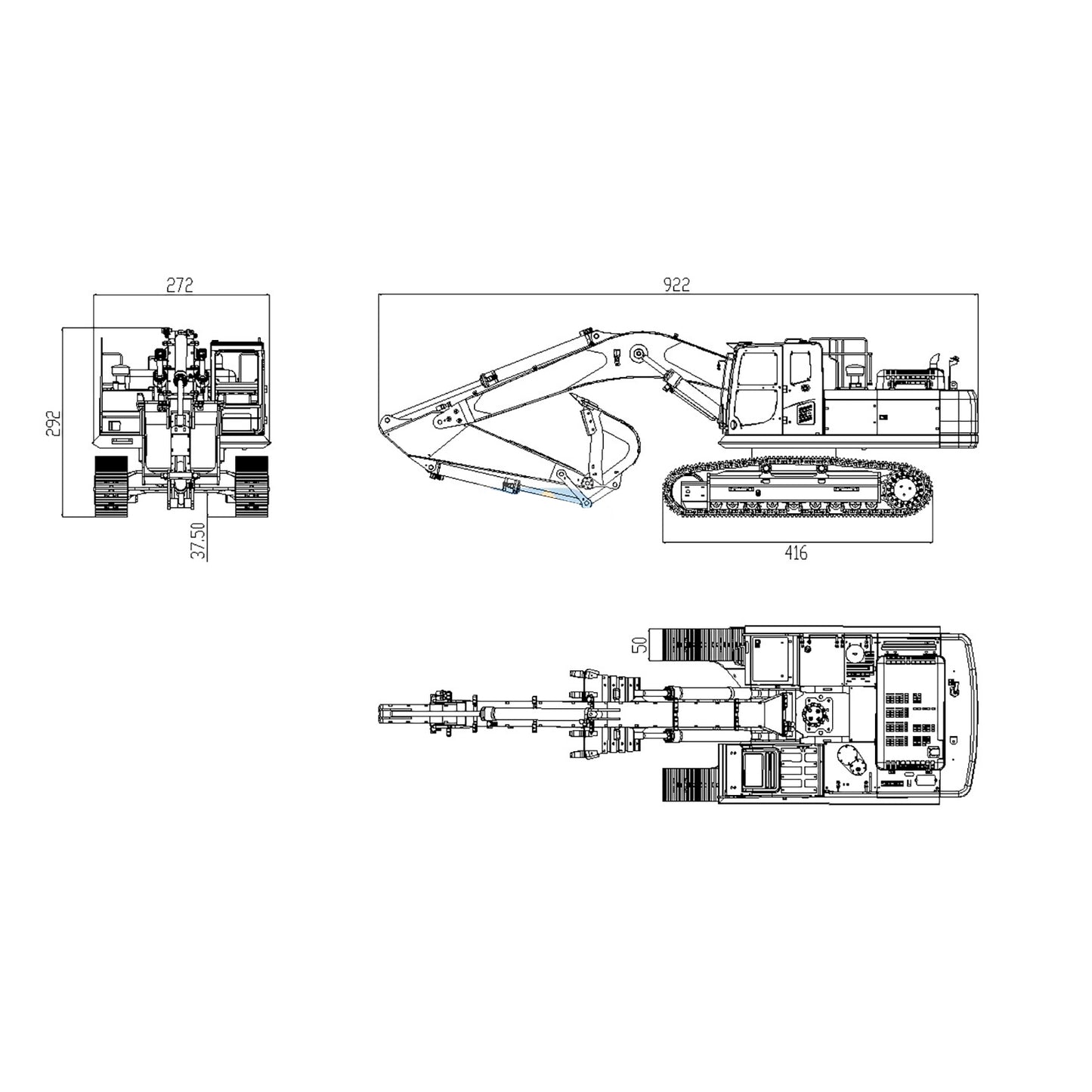 HITACHI 360 DIM-H3 1/12 Metal Hydraulic RC Excavator RTR Light System Motor ESC 3-way Median Oil Return Assembled and Painted