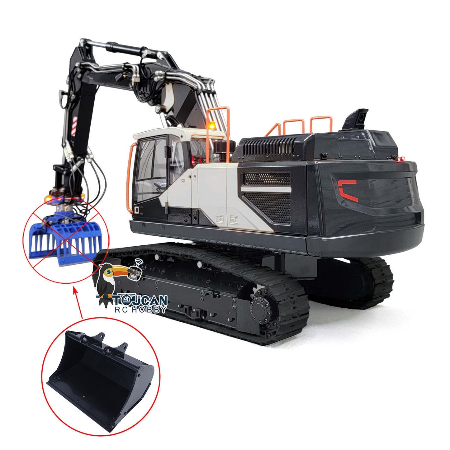 1/14 MTMODEL EC380 3 Arms Metal Hydraulic Tracked RC Excavator Assembled and Painted Construction Vehicle Heavy Digger Machine