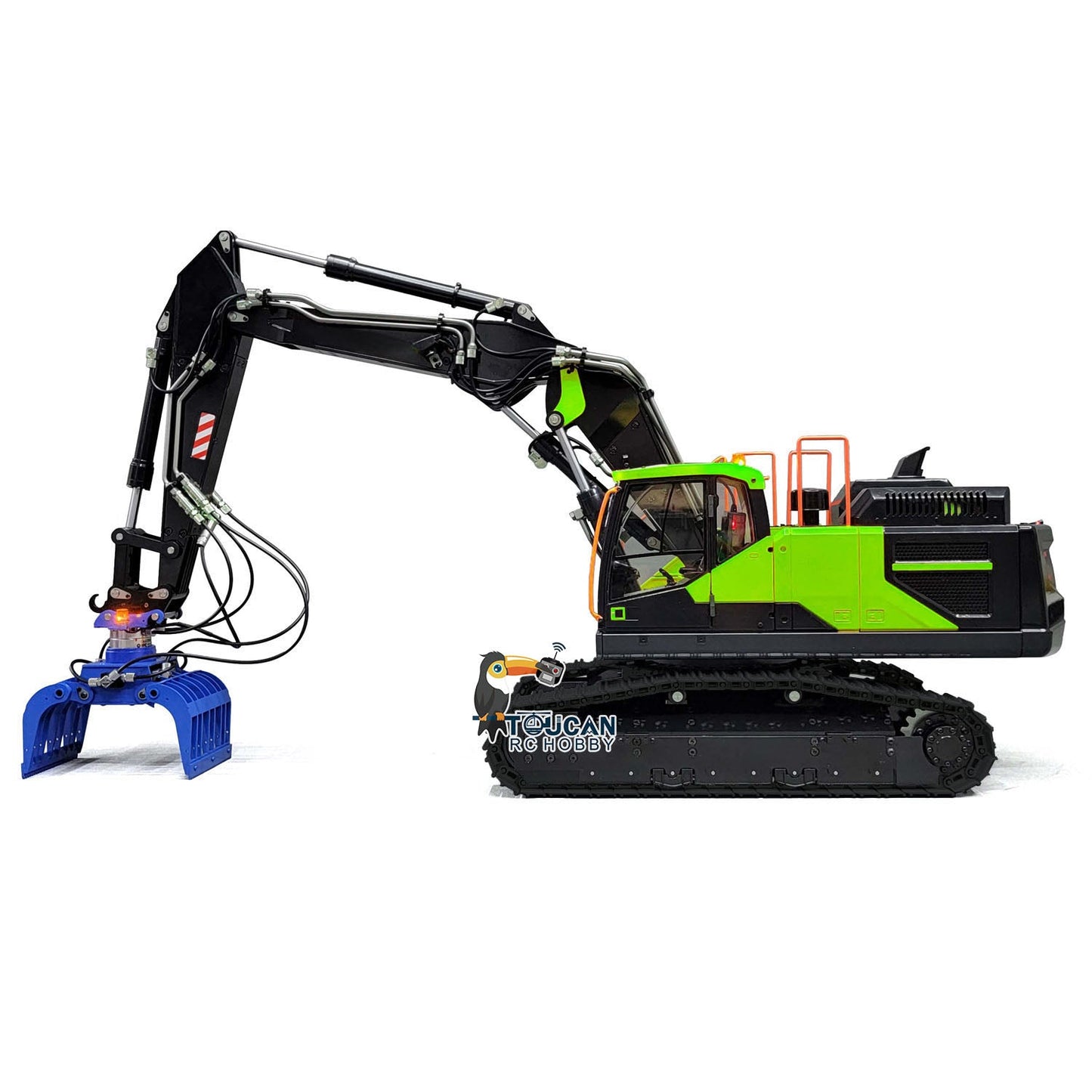 1/14 EC380 10CH MTMODEL Tracked RC Hydraulic Excavator Digger 3 Arms Metal Heavy Machine Model Grab AT9S Remote Controller