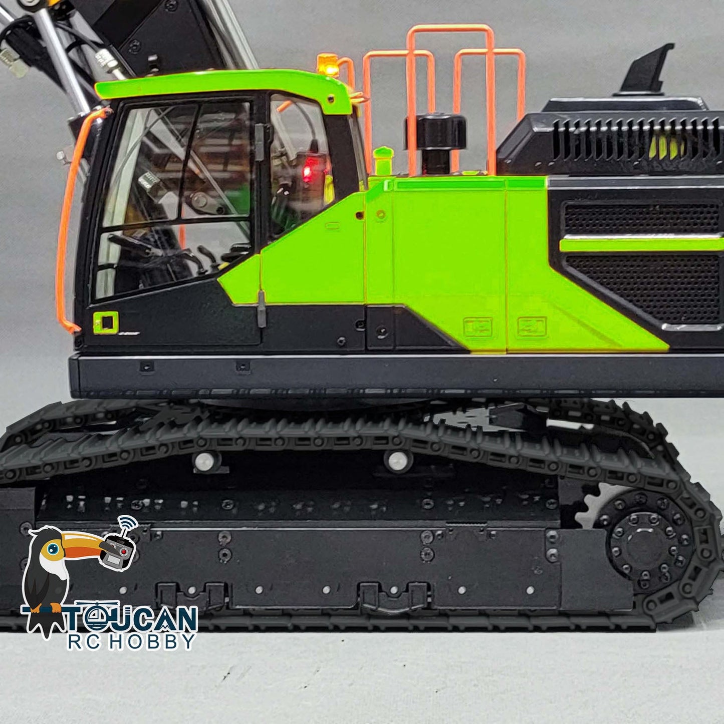 1/14 EC380 10CH MTMODEL Tracked RC Hydraulic Excavator Digger 3 Arms Metal Heavy Machine Model Grab AT9S Remote Controller