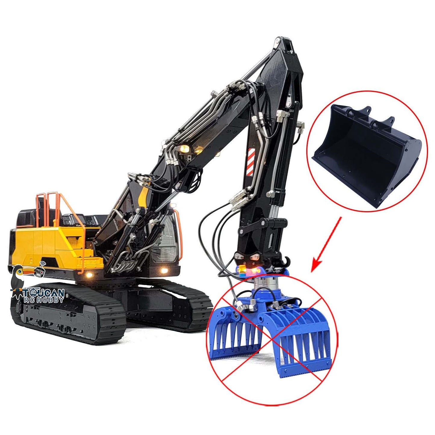 1/14 MTMODEL EC380 3 Arms Metal Hydraulic Tracked RC Excavator Assembled and Painted Construction Vehicle Heavy Digger Machine