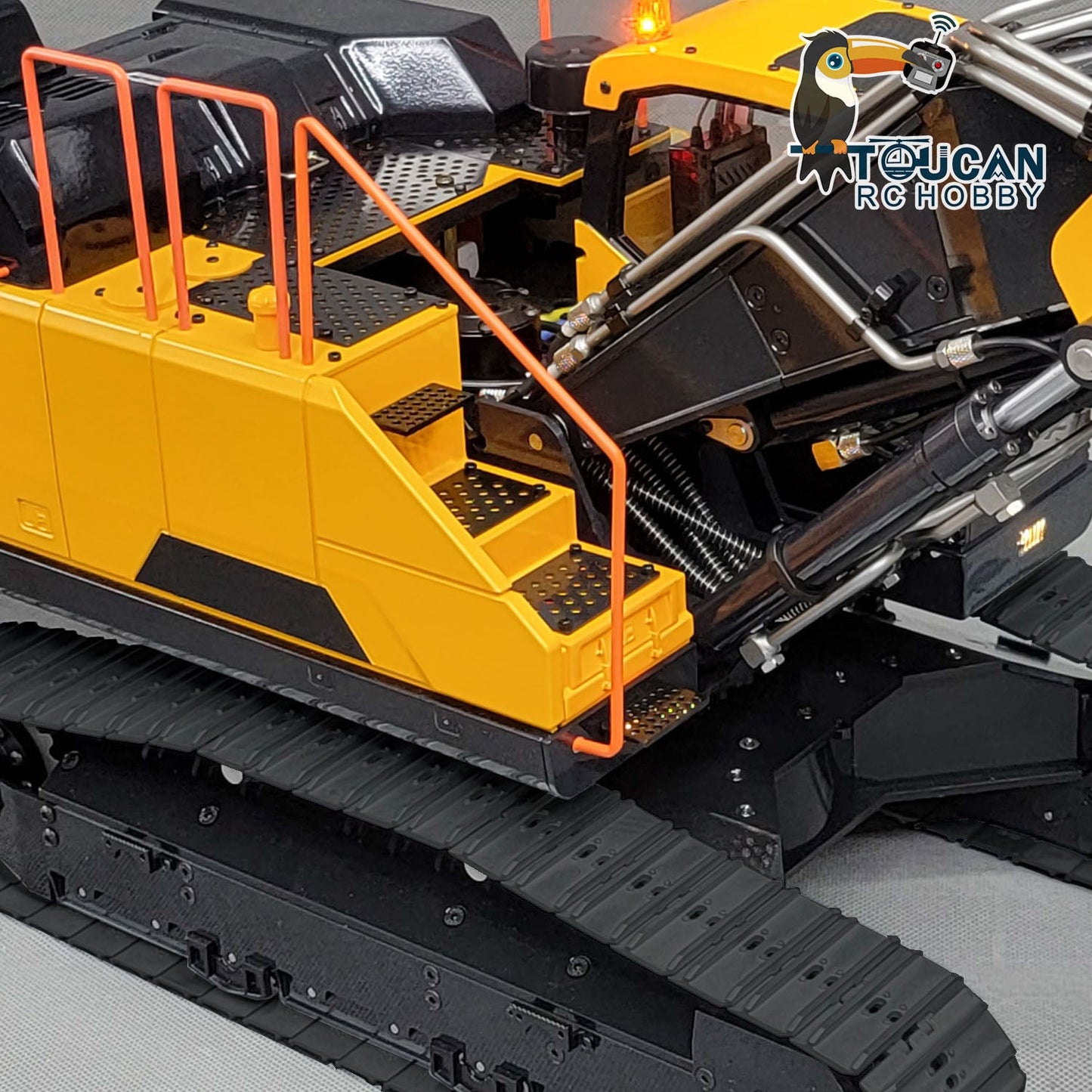 MTModel 1/14 EC380 3 Arms RC Hydraulic Excavator Metal Remote Control Tracked Digger Cars Clamshell Bucket Ripper Engineering Vehicles