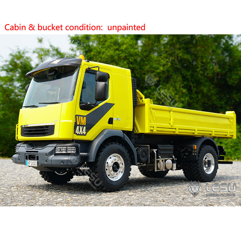 LESU 1/14 4*4 RC Tipper Truck Radio Controller Hydraulic Dumper Metal Chassis Light Sound System ESC Motor Servo DIY Cars Model