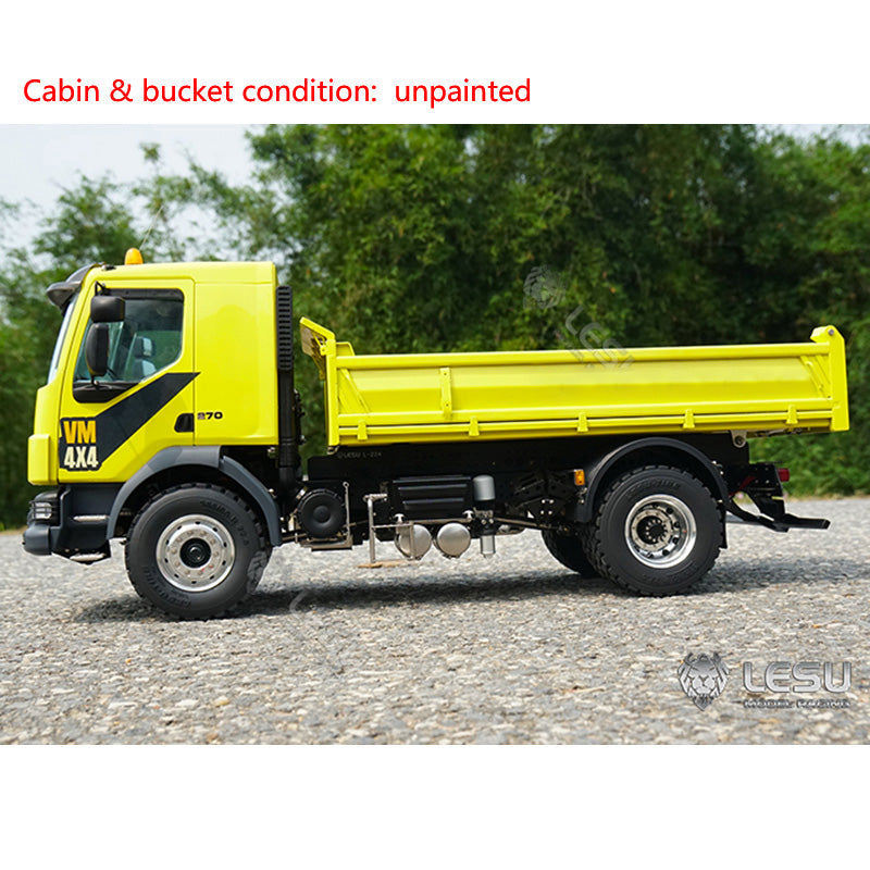 LESU 1/14 4*4 RC Tipper Truck Radio Controller Hydraulic Dumper Metal Chassis Light Sound System ESC Motor Servo DIY Cars Model