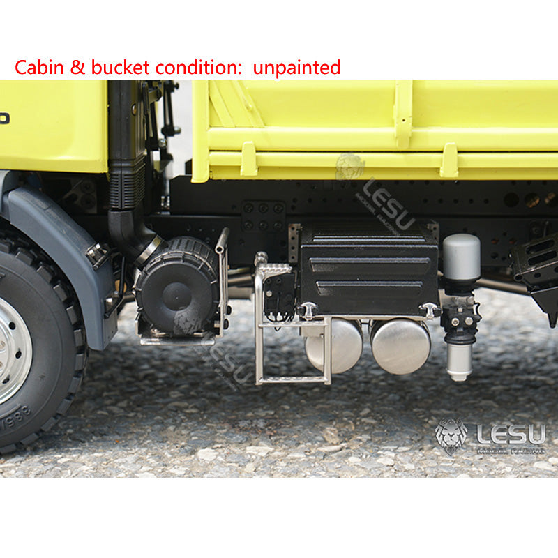 LESU 1/14 4*4 RC Tipper Truck Radio Controller Hydraulic Dumper Metal Chassis Light Sound System ESC Motor Servo DIY Cars Model