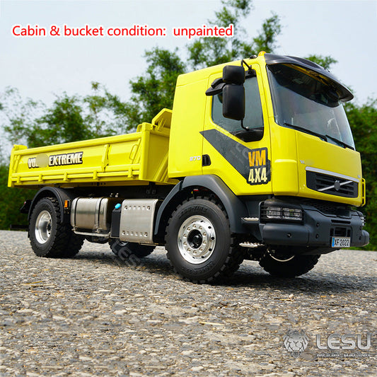 LESU 1/14 4*4 RC Tipper Truck Radio Controller Hydraulic Dumper Metal Chassis Light Sound System ESC Motor Servo DIY Cars Model