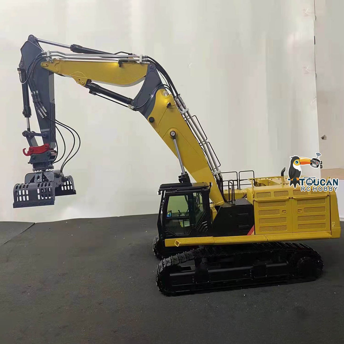 374 UHD 1/14 RC Hydraulic Demolition Excavator 3-section Boom RTR Digger Model Assembled Painted 3-Section Demolition Boom