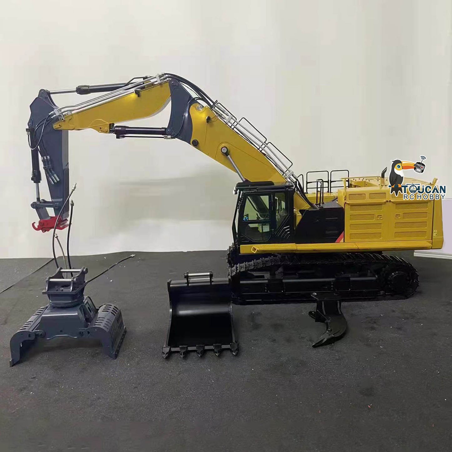 374 UHD 1/14 RC Hydraulic Demolition Excavator 3-section Boom RTR Digger Model Assembled Painted 3-Section Demolition Boom