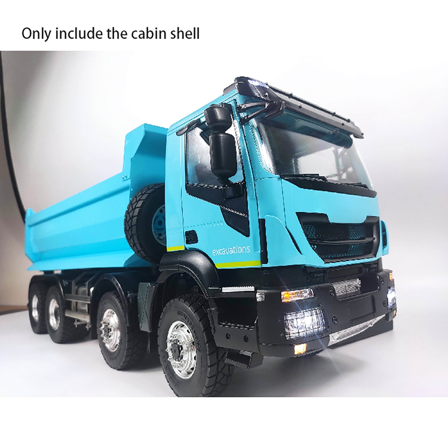 Plastic RC Car Cabin Body Shell for 1/14 RC Tipper Cars Remote Control Truck Painted Partially Assembled DIY Model