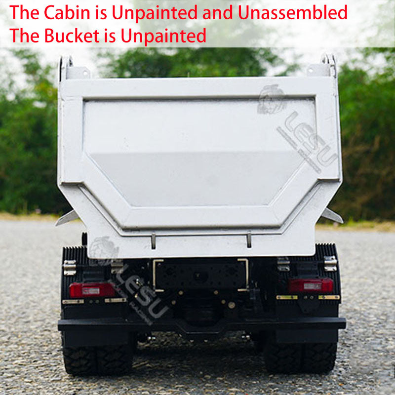 1/14 LESU 6x6 3Axle Hydraulic Metal RC Dumper Radio Control Tipper Sound Light System Unassembled Unpainted VM Cabin DIY Car