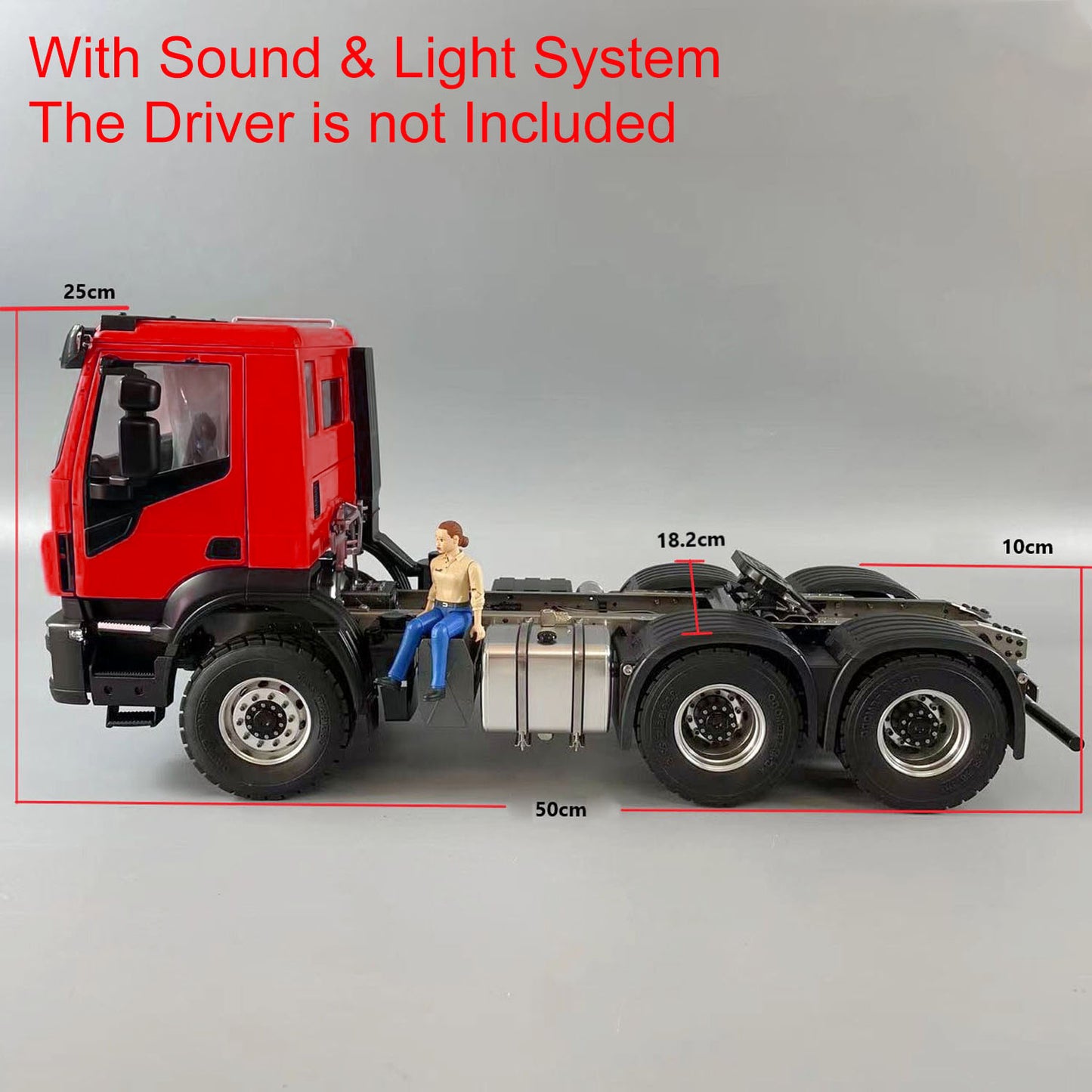 1/14 Metal 6*4 RC Tractor Truck Remote Controlled Car Sound LED Light ESC Motor Differential Lock FlySky I6S DIY Hobby Model