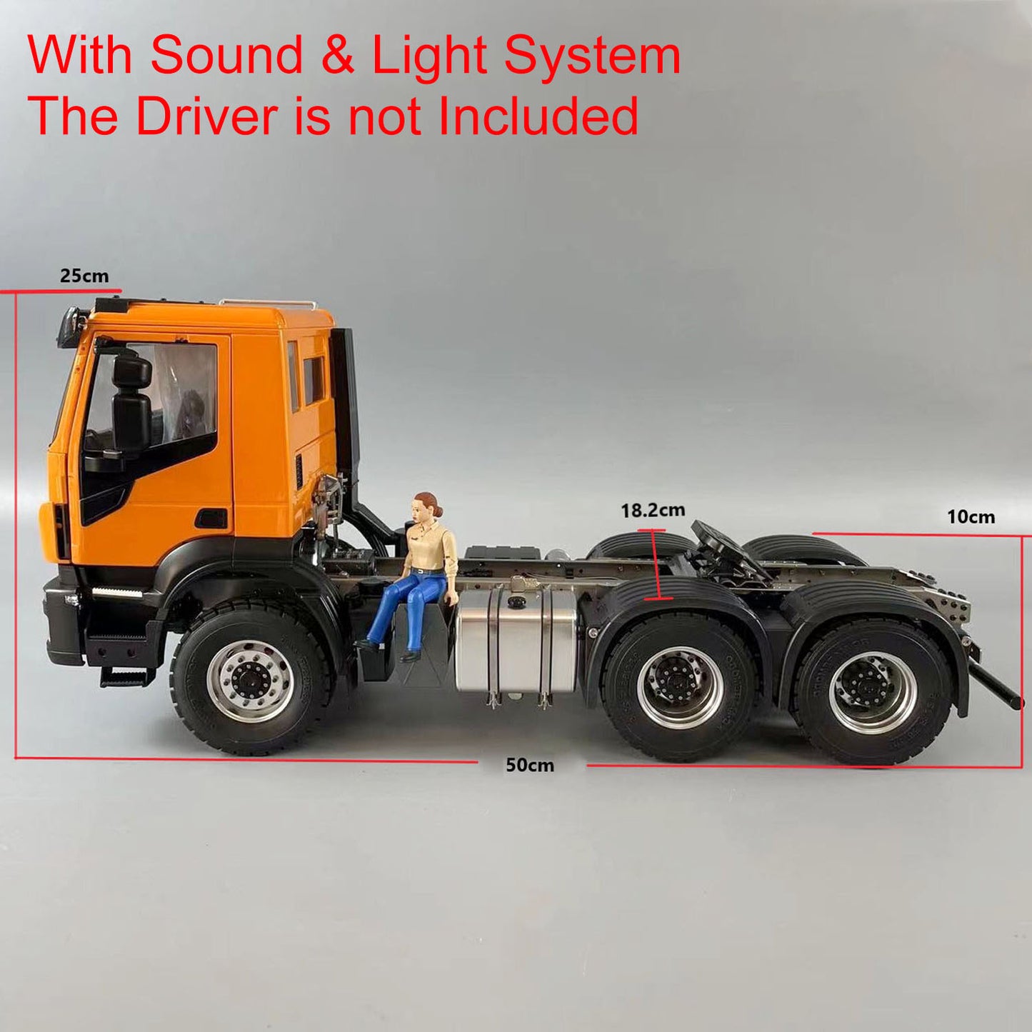 1/14 Metal 6*4 RC Tractor Truck Remote Controlled Car Sound LED Light ESC Motor Differential Lock FlySky I6S DIY Hobby Model