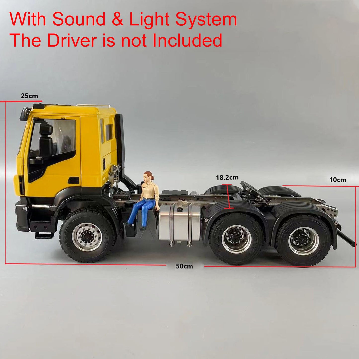 1/14 Metal 6*4 RC Tractor Truck Remote Controlled Car Sound LED Light ESC Motor Differential Lock FlySky I6S DIY Hobby Model