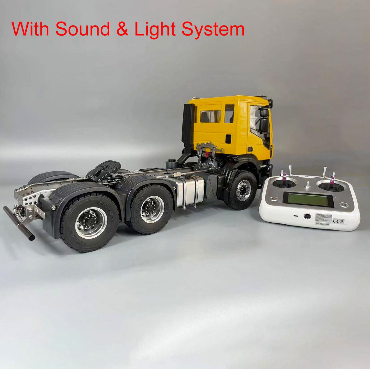 1/14 6x6 Metal RC Tractor Truck Painted Assembled Electric Radio Controlled Car Model Sound LED Light 50x18.2x25cm