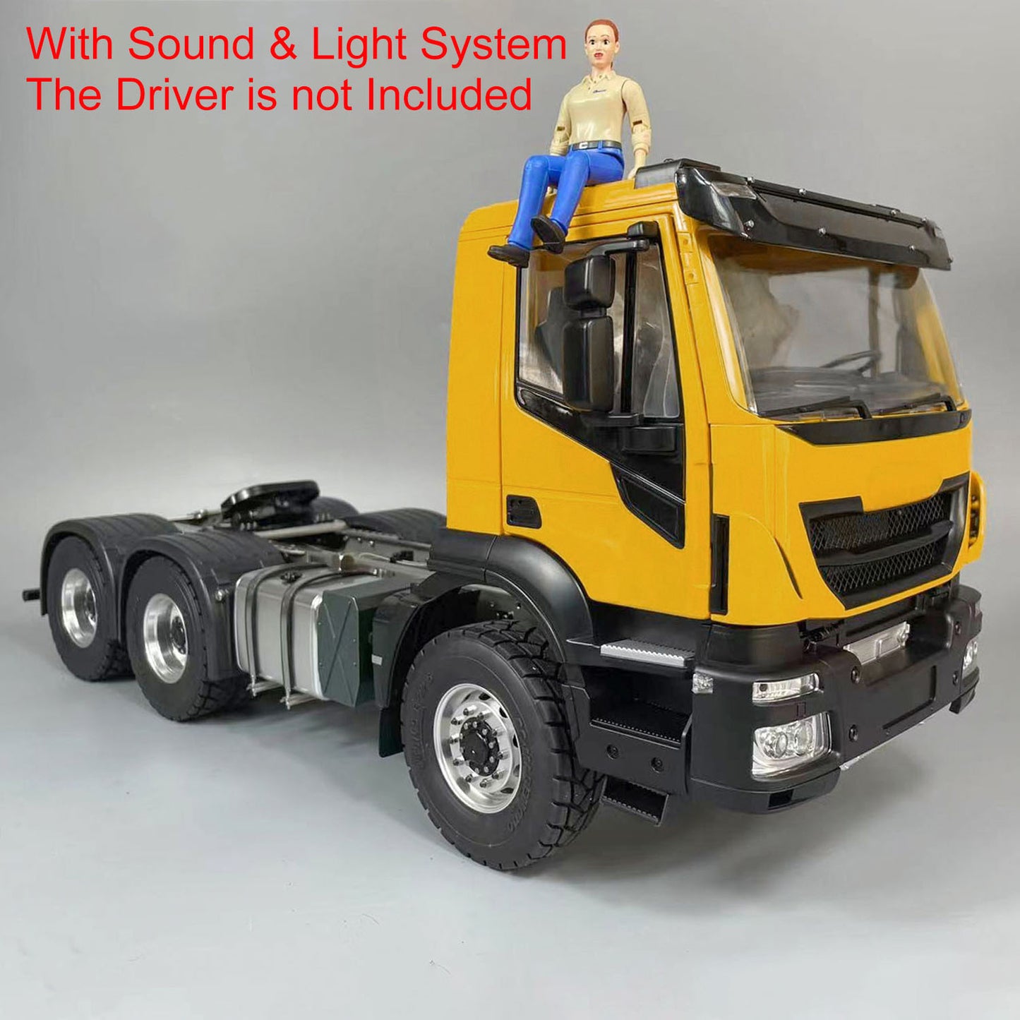 1/14 6x6 Metal RC Tractor Truck Painted Assembled Electric Radio Controlled Car Model Sound LED Light 50x18.2x25cm