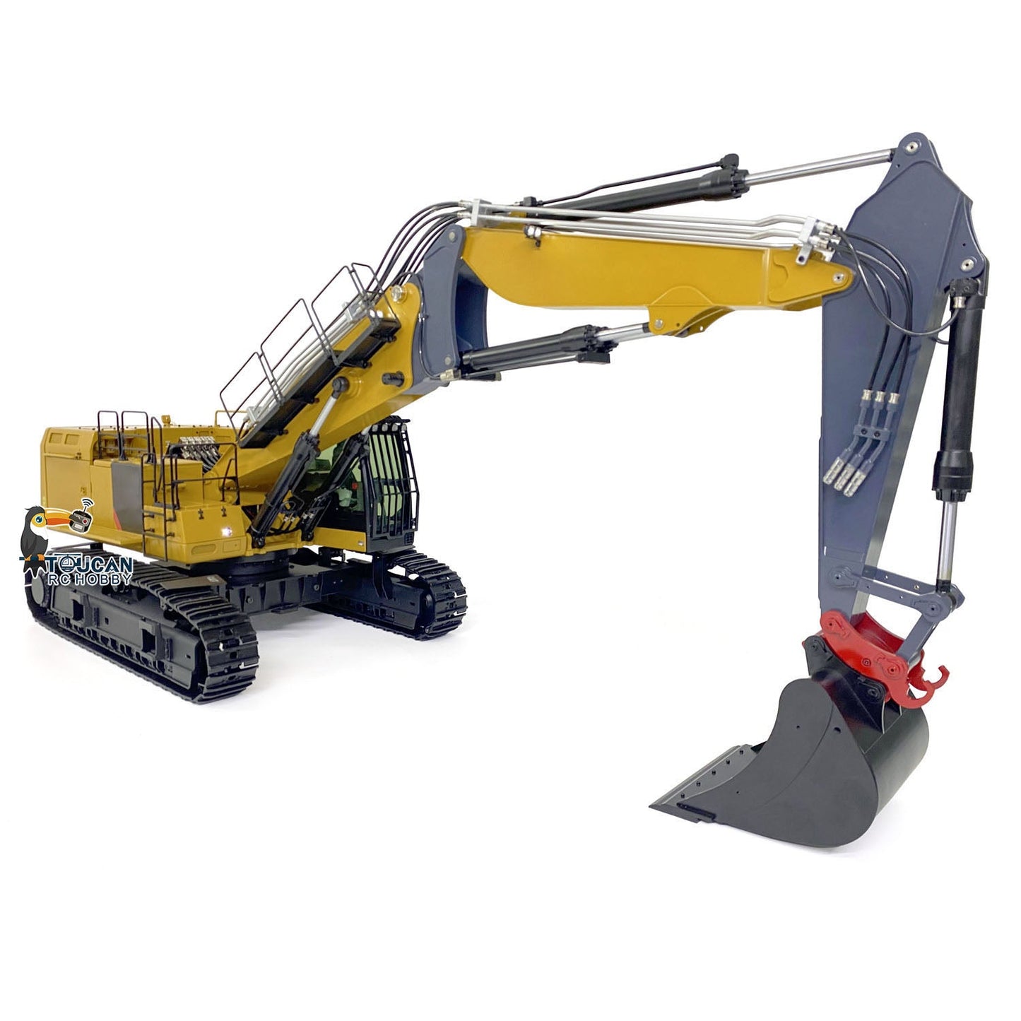 1/14 3 Arms RC Hydraulic Equipment Radio Controlled Excavator Car Model 374F FlySky PL18EV Lite Shovel ESC Servo Motor