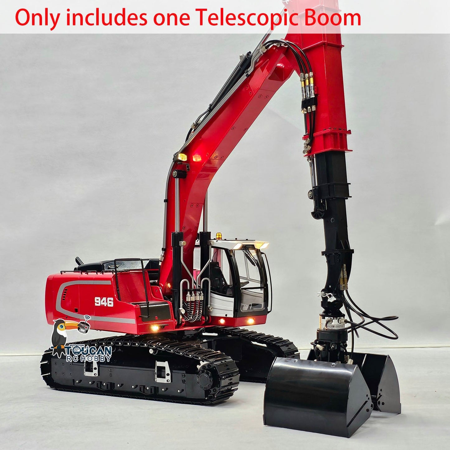 Metal Telescopic Boom Upgraded Parts for Tongde Hydraulic 1/14 RC Excavator 946 EC380 Remote Control Digger Car DIY Parts