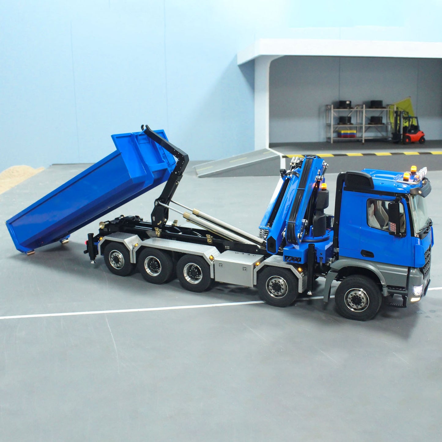 10*10 1:14 RC Hydraulic Crane Radio Controlled Dump Truck Full Dumper Car Model Rear Axle Lifting ESC Servo Motor