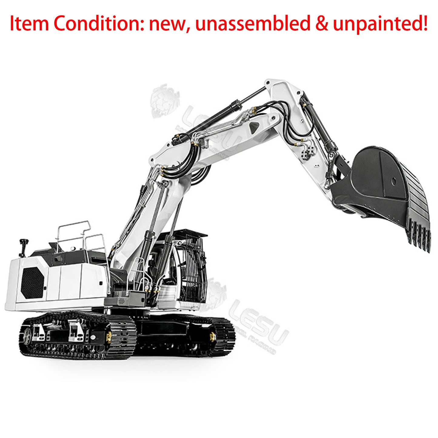 LESU 1/14 3-arm LR945 RC Hydraulic Excavator Remote Control Digger Heavy-duty Electric Hobby Model Kits Unpainted Unassembled