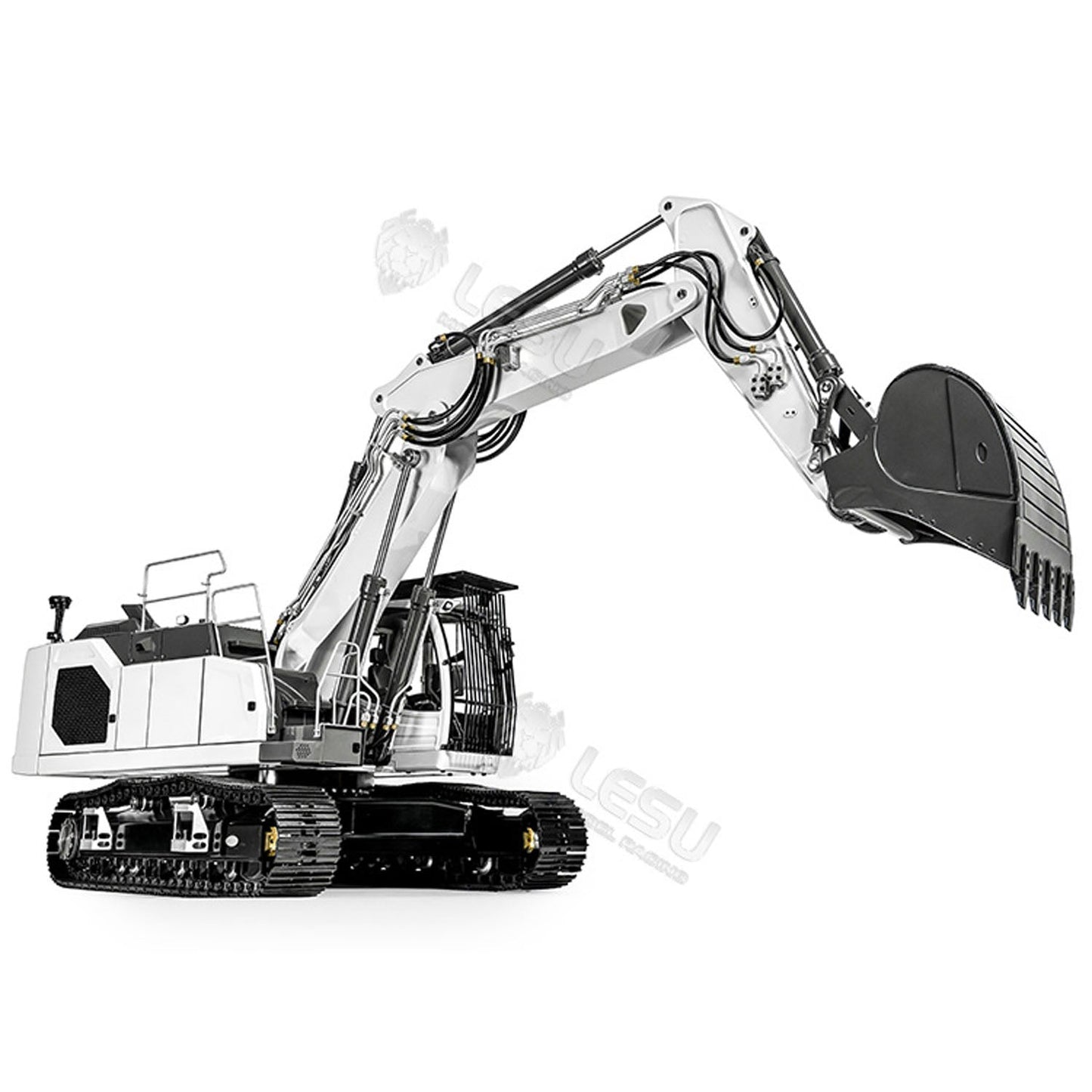 LESU 1/14 Aoue-LR945 3-Arm RC Hydraulic Digger Metal Radio Controlled Excavator Painted Assembled PNP Hobby Model Light System