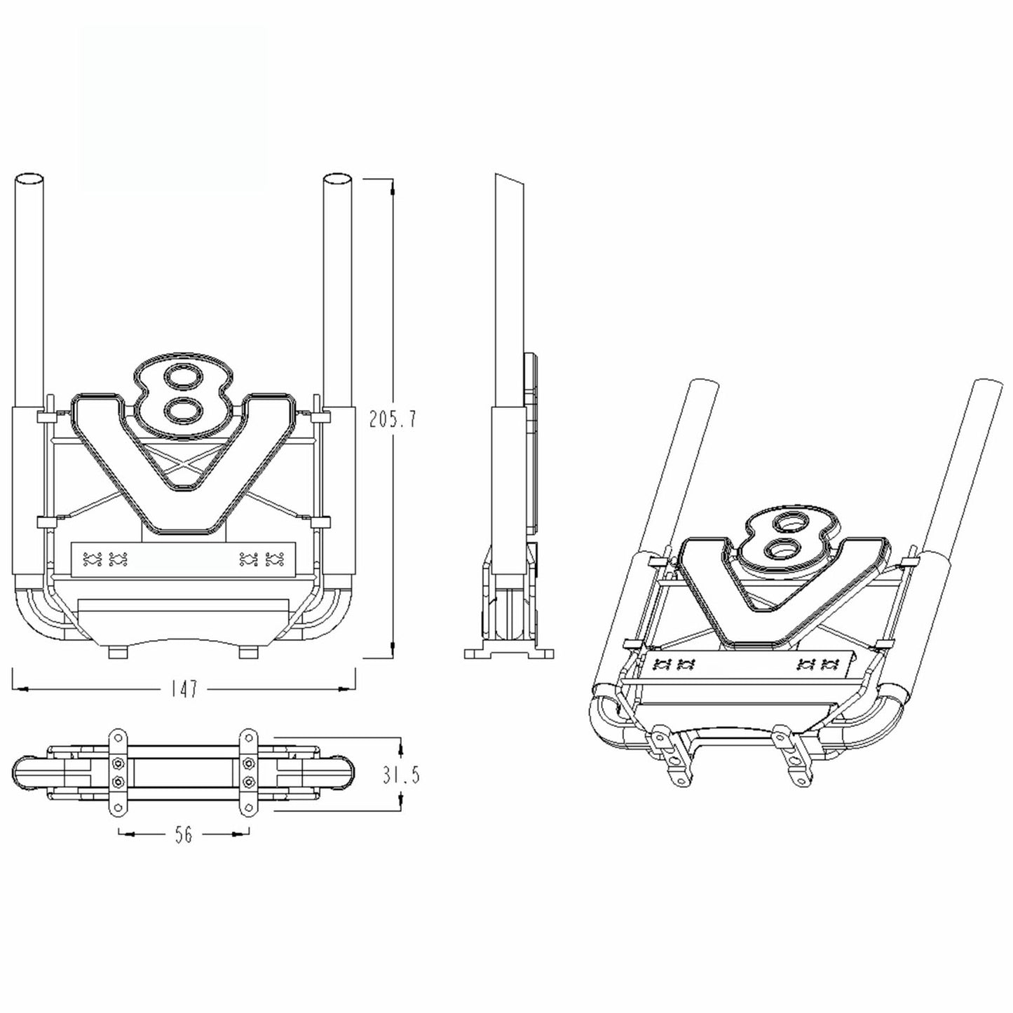 Metal Exhaust Pipe W/LED Light Controller For DIY TAMIYA 1/14 Remote Control Tractor Truck 56368 56379 Model Upgrade Part