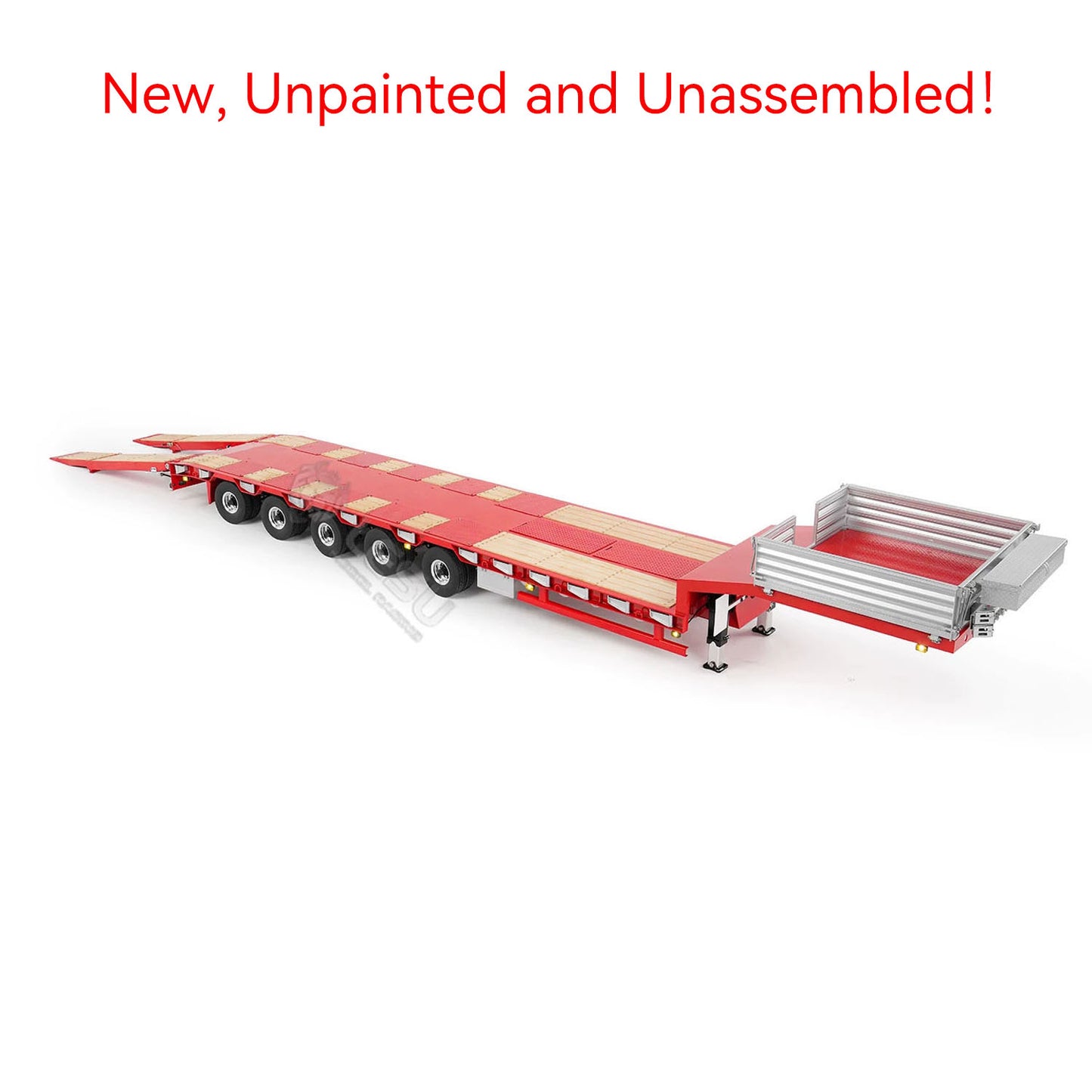 LESU Metal 1/14 RC Trailer A0055 Hydraulic Lifting Tailboard 5 Axles Steering Electric Support Legs for DIY RC Tractor Truck Unassembled