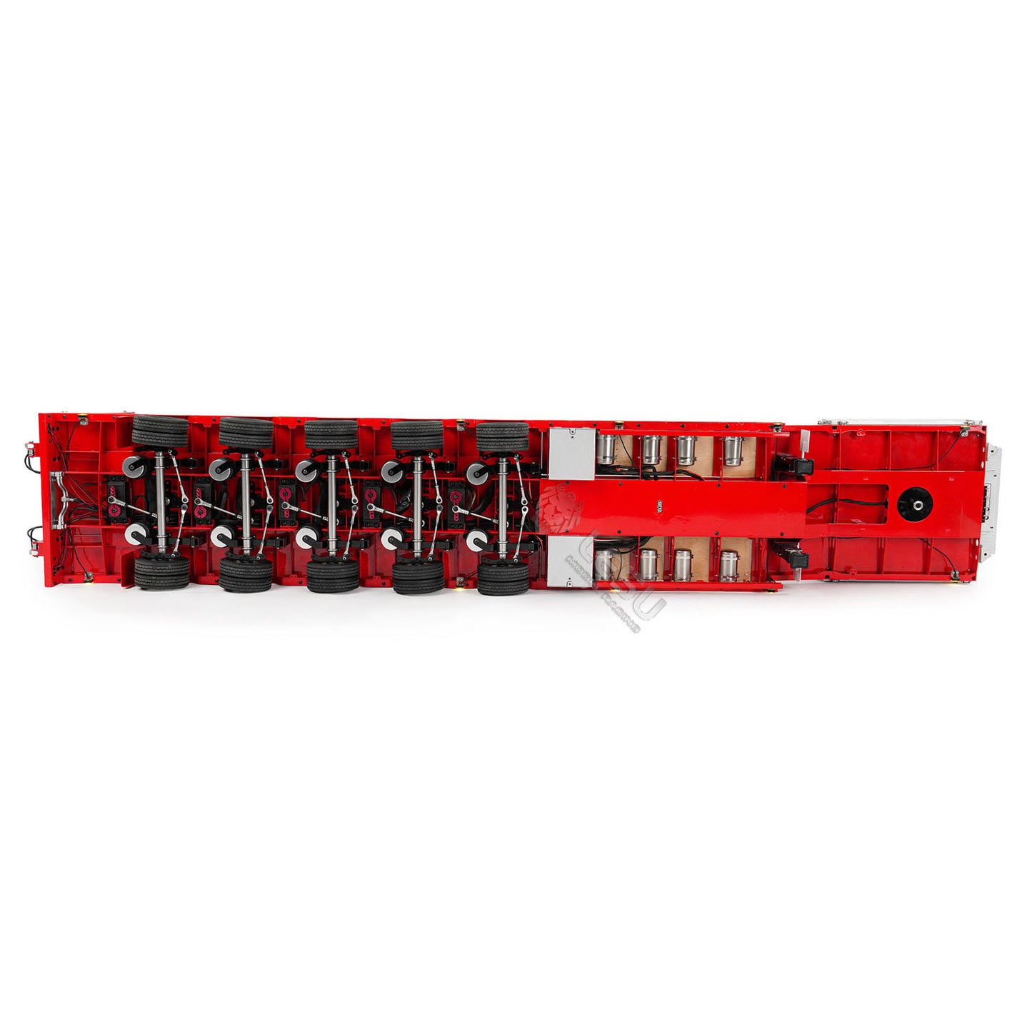 5 Axles Steering LESU 1/14 Metal Semi Trailer Hydraulic Lifting Tailboard Electric Support Legs for DIY RC Tractor Truck Model Painted Assembled
