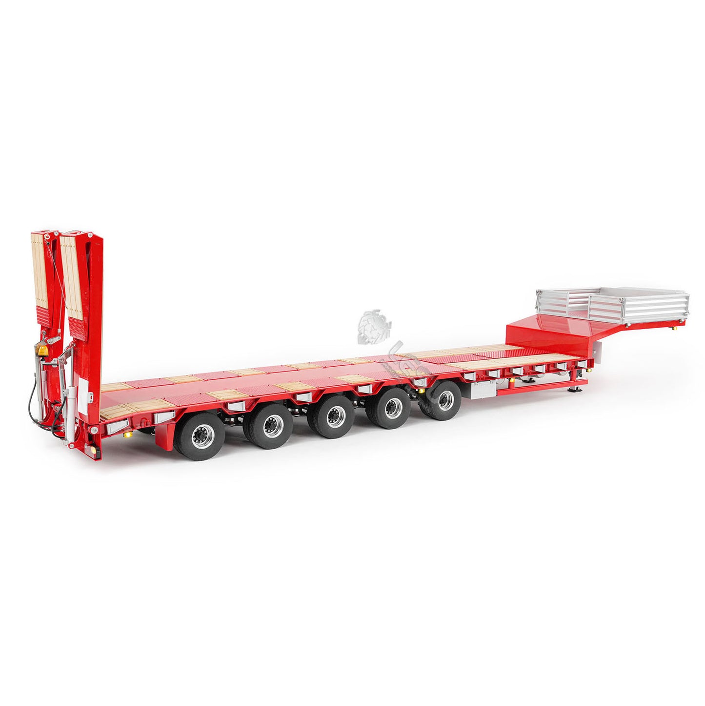 5 Axles Steering LESU 1/14 Metal Semi Trailer Hydraulic Lifting Tailboard Electric Support Legs for DIY RC Tractor Truck Model Painted Assembled