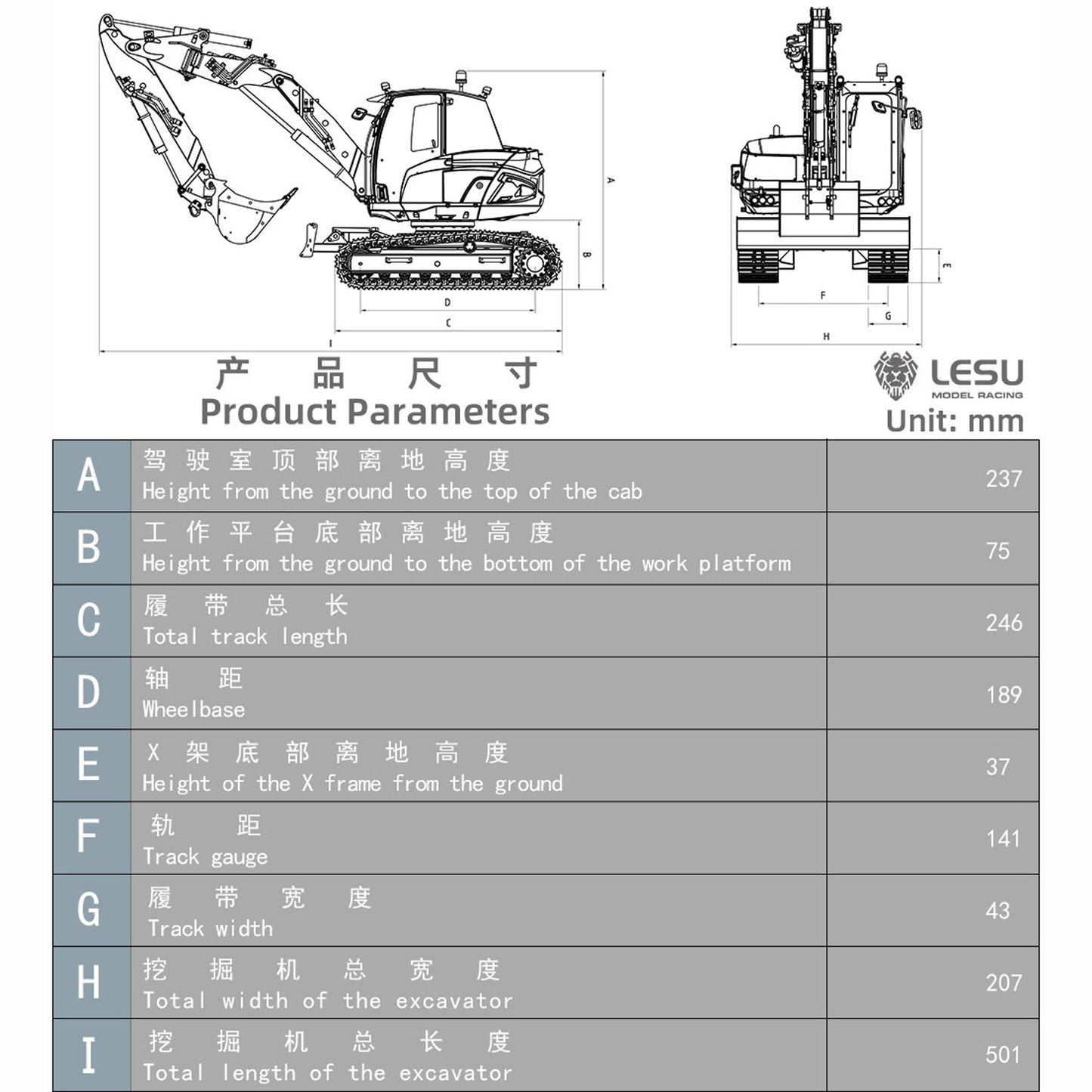 In Stock LESU 1/14 Metal RC Hydraulic Excavator MC15 4Arms Remote Control Digger 15MC 9 Valves Dual Pumps Light Sound PL18EV Lite