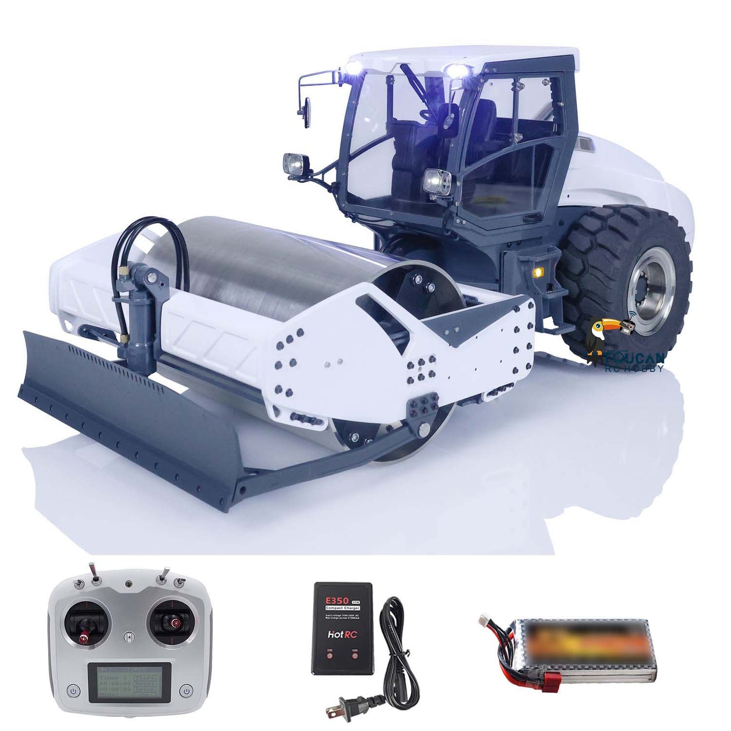 LESU 1/14 Aoue-H13i RC Hydraulic Road Roller Electric Engineering Metal Vehicle Sound Light System ESC Motor Assembled