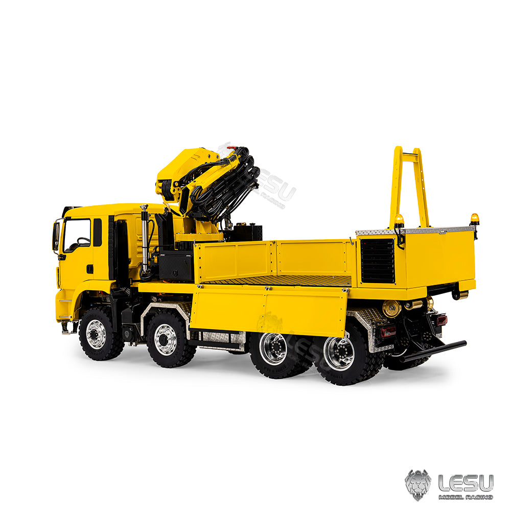 2Speed LESU 1/14 RC Hydraulic Roll on off Dumper Truck Crane Model TGS Metal 8x8 Chassis Electric Tipper 2+7CH Valve Axles Lock