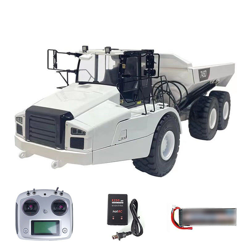 1/14 DIM 745D 745D 6*6 Metal Hydraulic RC Articulated Truck Ready To Run Light Sound Interior Trim of Cab Remote Control Battery