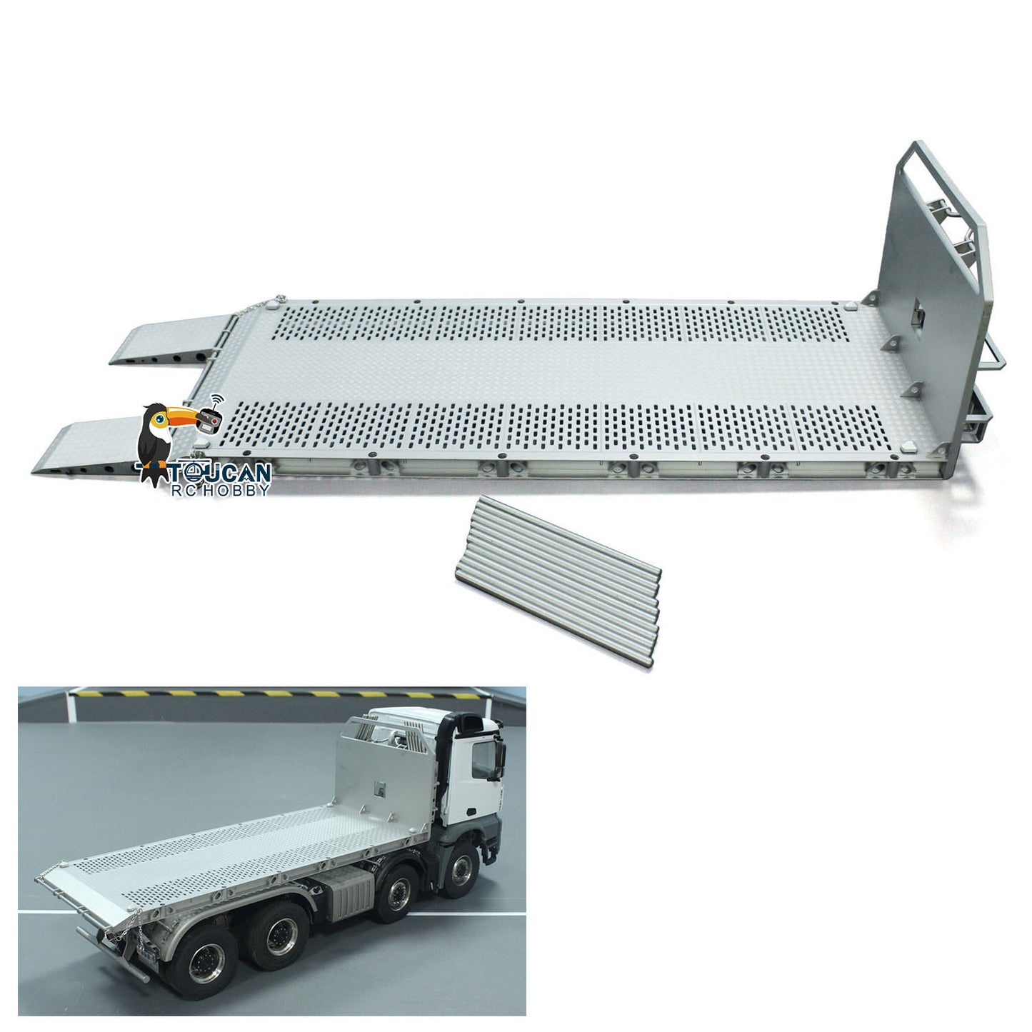 Metal Timber Flatbed for 1/14 10x10 RC Hydraulic Full Dump Truck 8x8 Remote Controlled Dumper Simulation DIY Cars