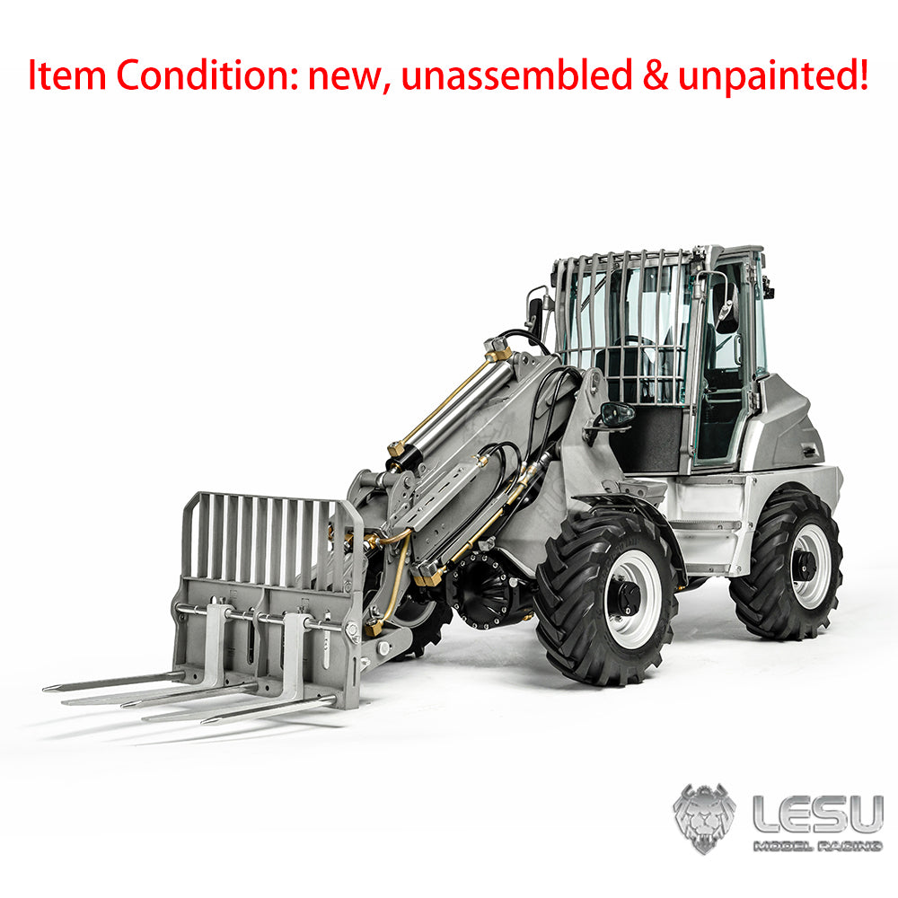 LESU 1/14 AT1050 RC Hydraulic Fork Radio Controlled Loader Telescopic Arm Car Kits Metal Shovel Rake Sieve Bucket Gripper Fork