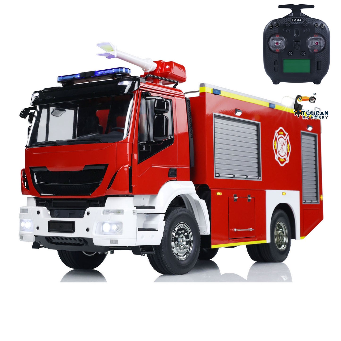 RC Fire Truck Rescue Fire 4x2 Vehicle 1/14 Light Sound 2-Speed Transmission Light Sound ST8 Remote Control System