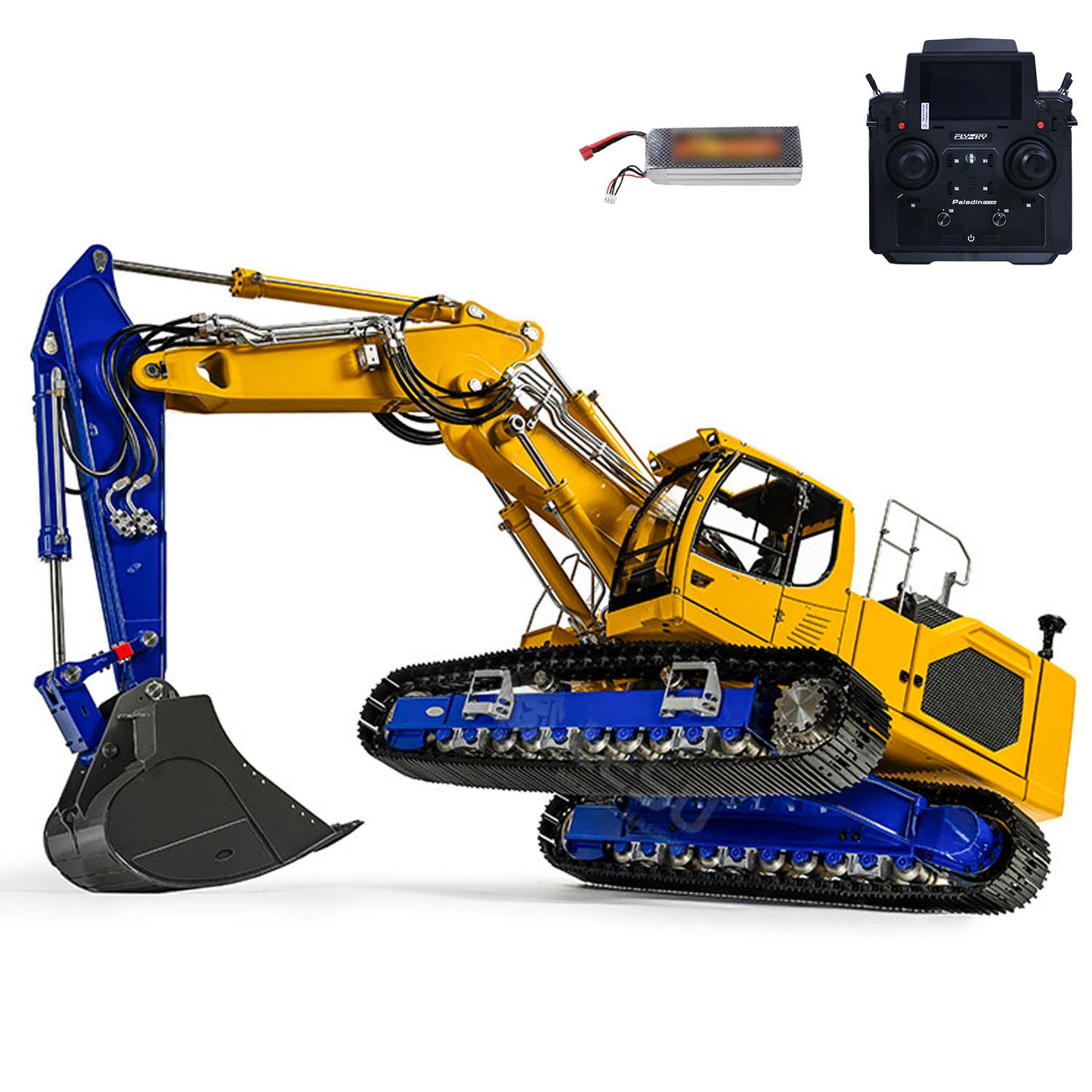 3 Arms 1/14 LESU RC Hydraulic Diggers LR945 RTR Remote Control Excavator Model FlySky PL18EV Lite Light System ESC Servo Motor