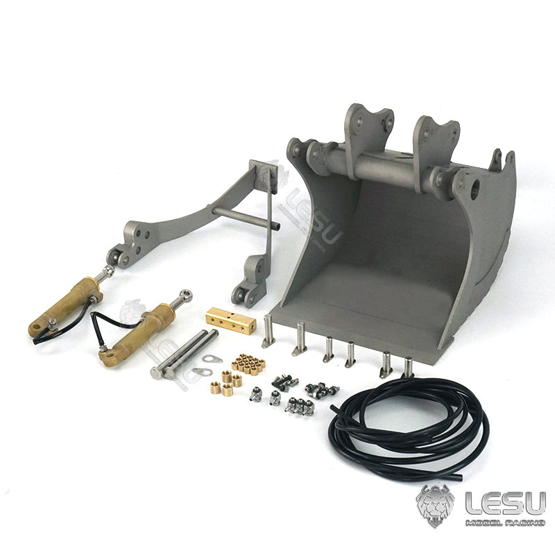 LESU Metal Quick Release Coupler Wrist Grab Bucket Fork Crusher Pliers Bucket Claw for 1/14 RC Hydraulic Excavator B0001